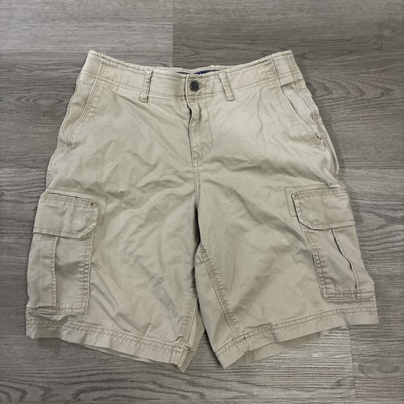 George Other - George Men's 30 Flat Front CARGO Shorts At the Knee 10" KHAKI